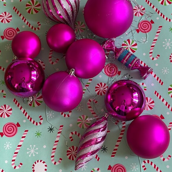 11 Memorable Large Pink Nostalgic Tree Ornaments-NEW - Picture 11 of 15